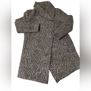 Black Wool Blend Snap Asymmetrical H&M size 14/L Coat